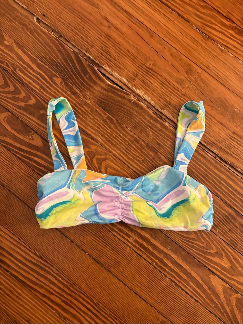L.A. Hearts (Pacsun) Colorful Marble Print Bikini Top